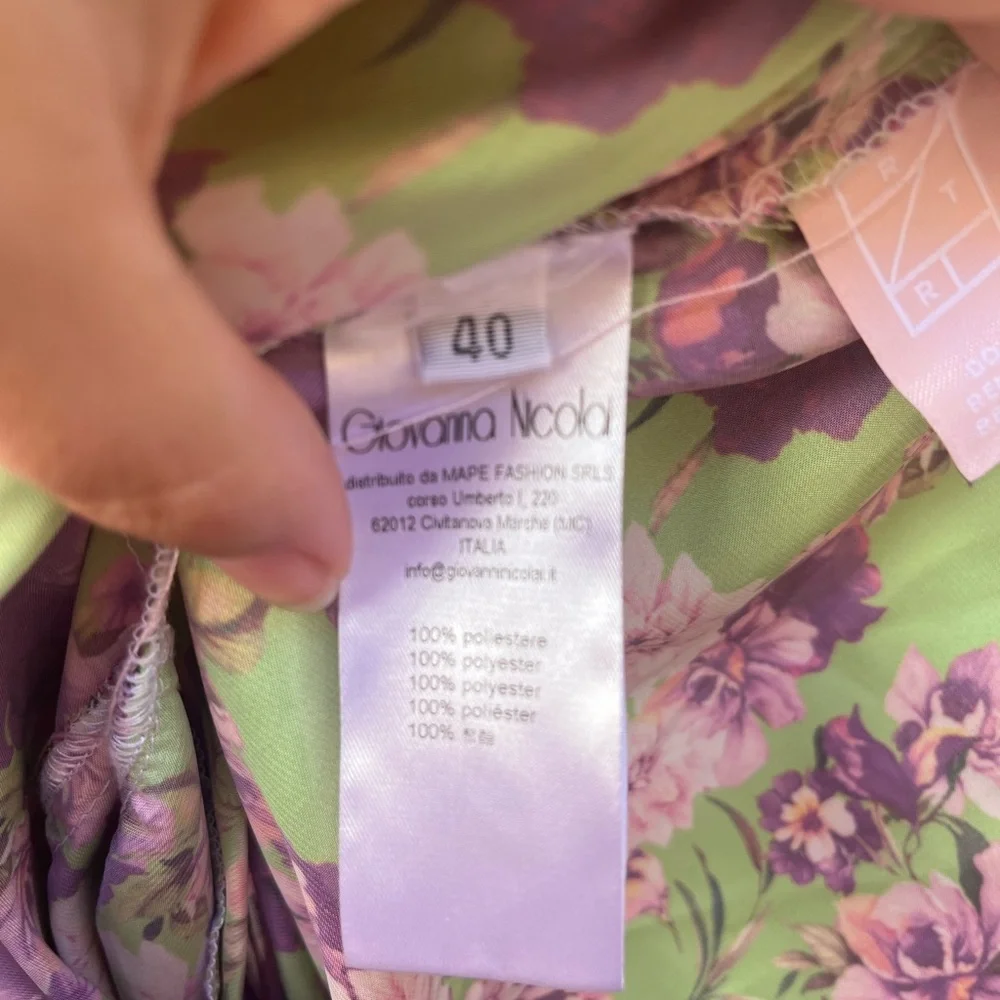 Giovanna Nicolai Silk Floral Wrap Top 40 - Picture 9 of 12